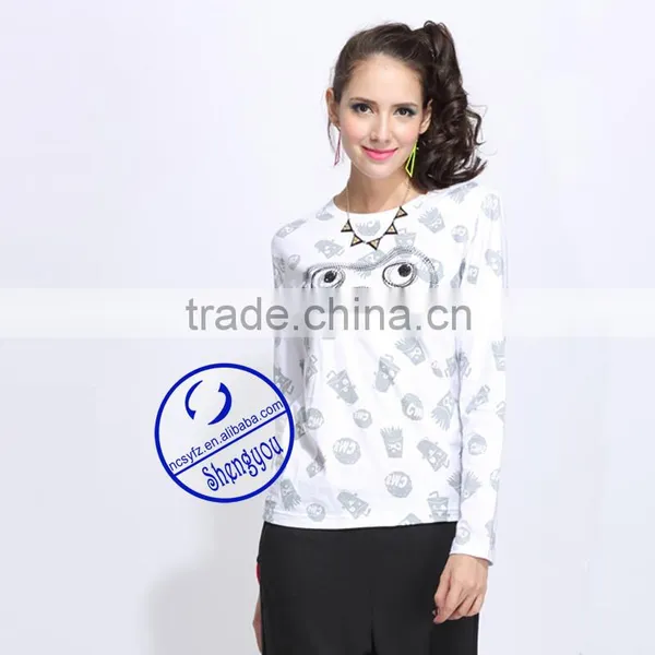 100 Cotton Full Printed Long Sleeve Couple t Shirts Wholesale China photo-2