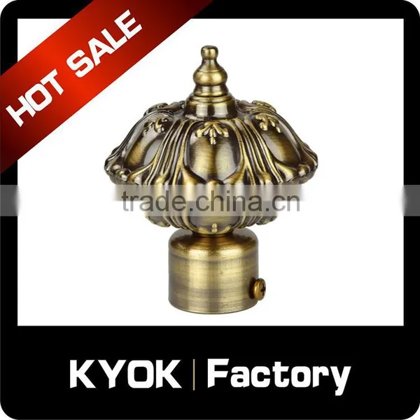 KYOK Wrought Iron Curtain Rod Finials,chrome Curtain Rod Finials,colored Glass Finials photo-5