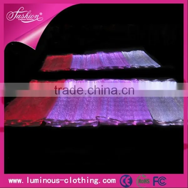 LED Lighting Fiber Optical Luminous Fabric Cloth Wholesale Pure Silk Crepe Fabric photo-6