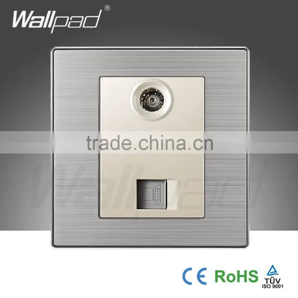 2015 China Hot Sale Wholesaler Wallpad Luxury Wall Light Switch Panel TV+COM Socket photo-2