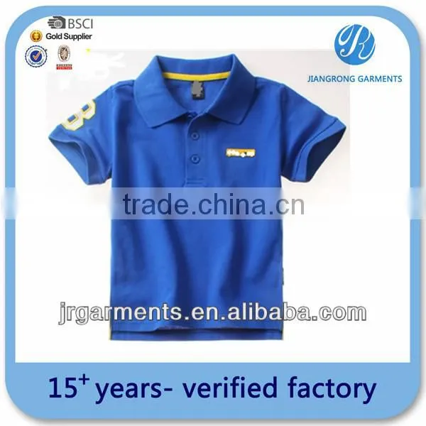 Factory Sale 100% Cotton Children Blue Embroidery Kids Clothes