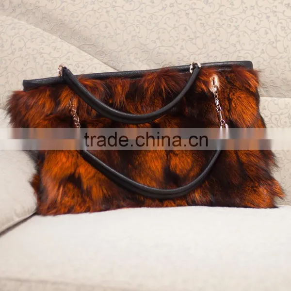 2015 New Arrival Fashion Factory Price Real Fox Fur Lady Handbag photo-3