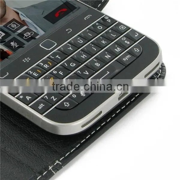 Classic Black PU Leather Stand Case Cover for Blackberry Z30 Case Screen Protector photo-4