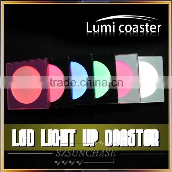 Promotion Colorful Plastic Led Flashing Drink/Beer Coaster photo-2