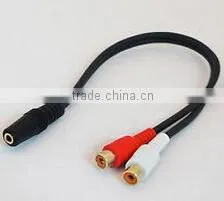 2 Phono RCA Sockets to 3.5mm Jack Socket Adapter Cable