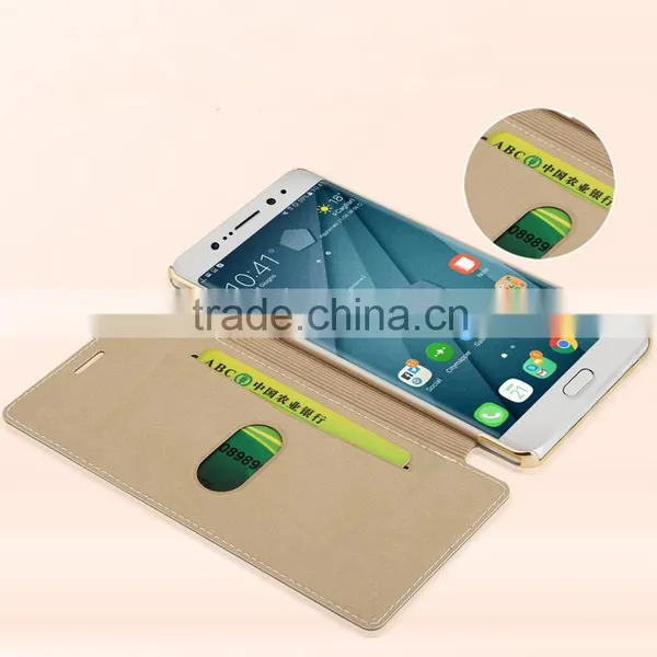 2016 Luxury Slim Electroplate Leather Flip Case for Samsung Galaxy Note 7 photo-5