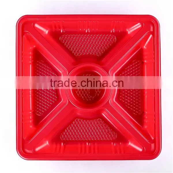 SM1-3109Red 5 Compartment Box Disposable Plastic Red Tray photo-4