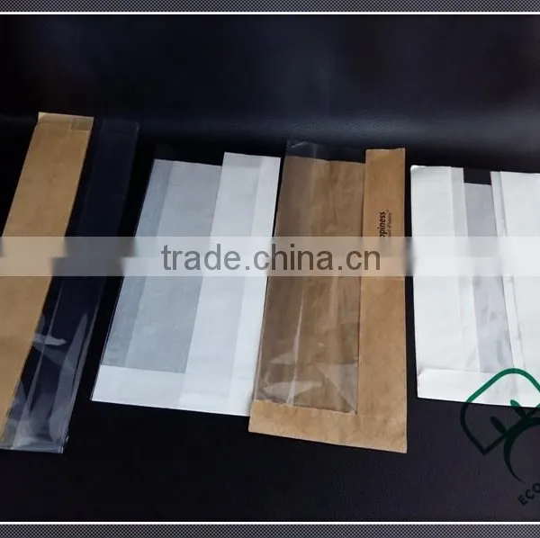 FDA Food Grade Kraft Greaseproof Paper Bag With Window photo-3