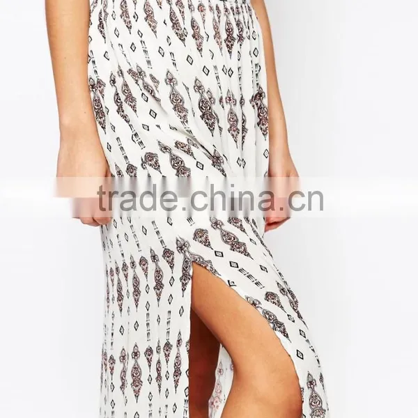 Bohemian Rayon Maxi Skirt Border Long Maxi Skirt photo-3