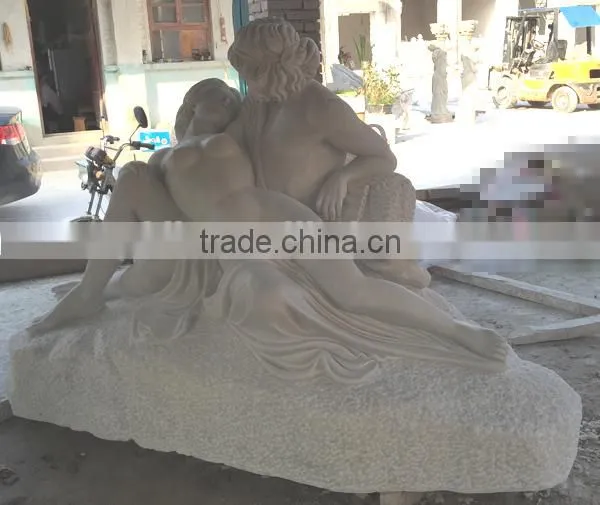 Life Size White Marble Man and Woman Garden Statue photo-4