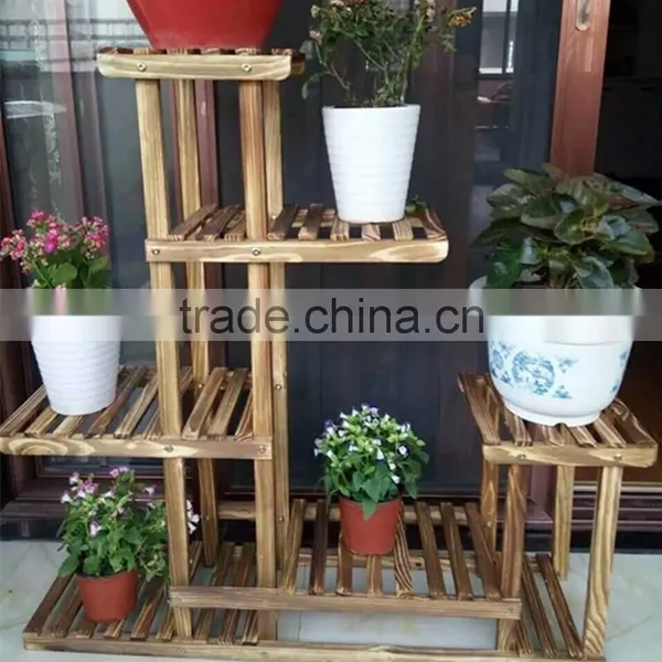 Standing Flower Pot Rack ,display Racks Flower ,antique Wood Wall Plate Rack photo-3