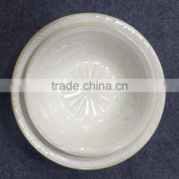 Embossment Ceramic Soup Bowls and Plates photo-2