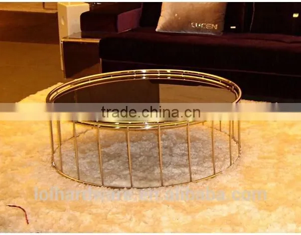Round Coffee Table With Metal Base photo-2