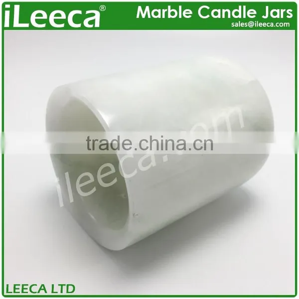 Hot Sale Round White Marble Candle Holders photo-2