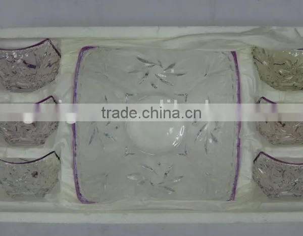 JK042 7pcs Glass Bowl Set With Spray Deco photo-4