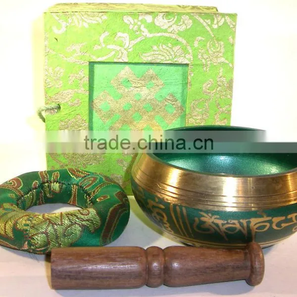High Quality Colored Handmade in Nepal Meditation Singing Bowl photo-2