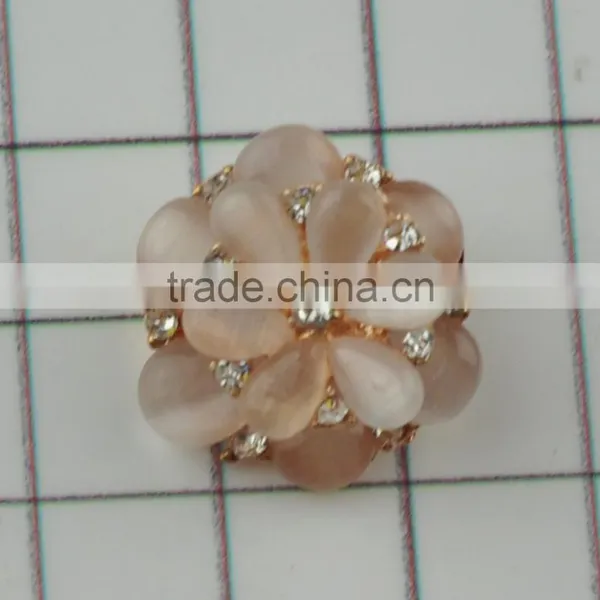 Glass Beaded Rose Flower Silver Rhinestone Button for Shoe Parts photo-2