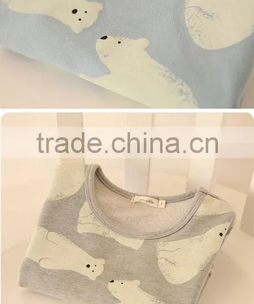 Children's Cotton Thickening Polar Bear Prints Long Sleeved Autumn Outfit photo-2