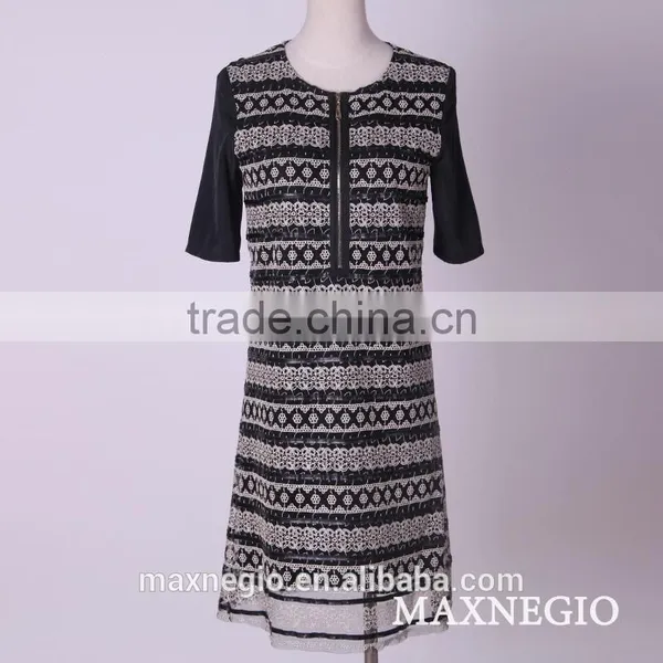 Pierced 3/4 Long Sleeve Designer One Piece Dress photo-4
