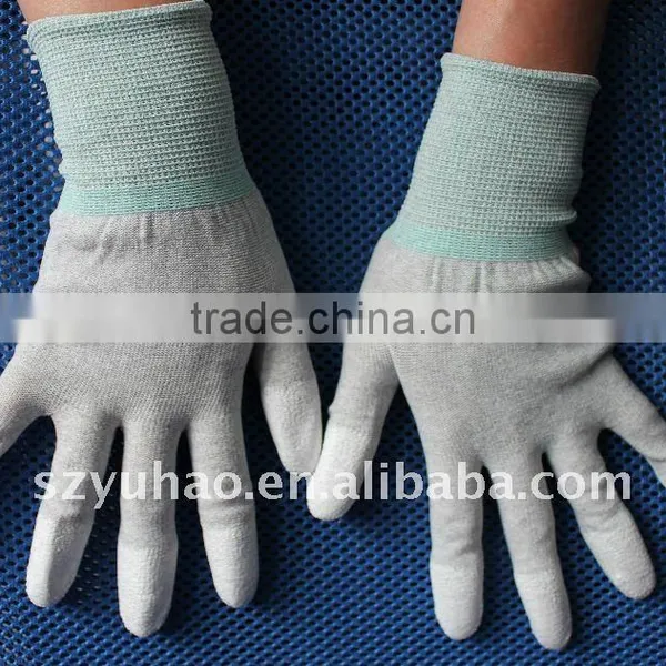 13 Gauge Carbon Fiber Top Fit PU Textured Glove