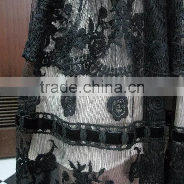 Black Embroidery Lady's Dress Style photo-3