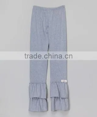 100% Cotton Ruffle Pants for Baby Girls Cheap Fall Winter Girls Gray Long Pants
