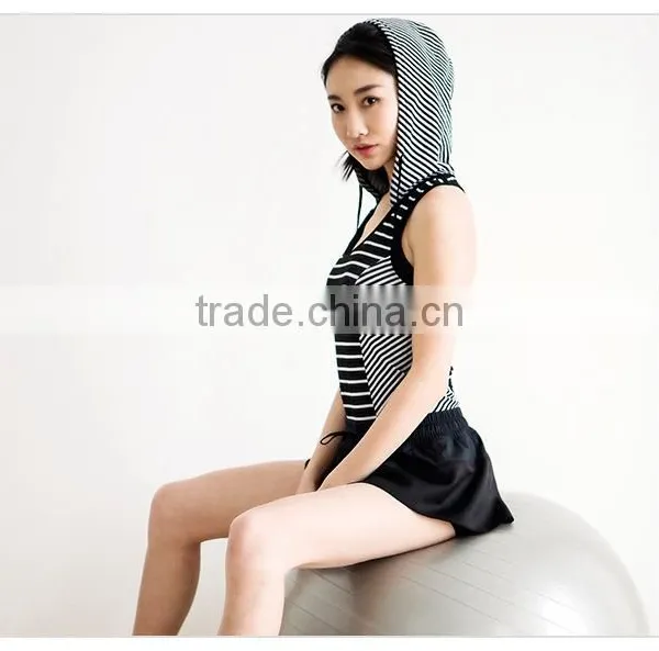 Wholesale Sleeveless Sports Vest With Hat Summer Workout Wear Ribbed Tank Top photo-4