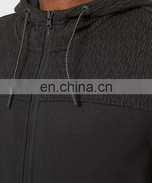 Mens Side Pockets Flecked Shoulder Black Hoodie photo-3