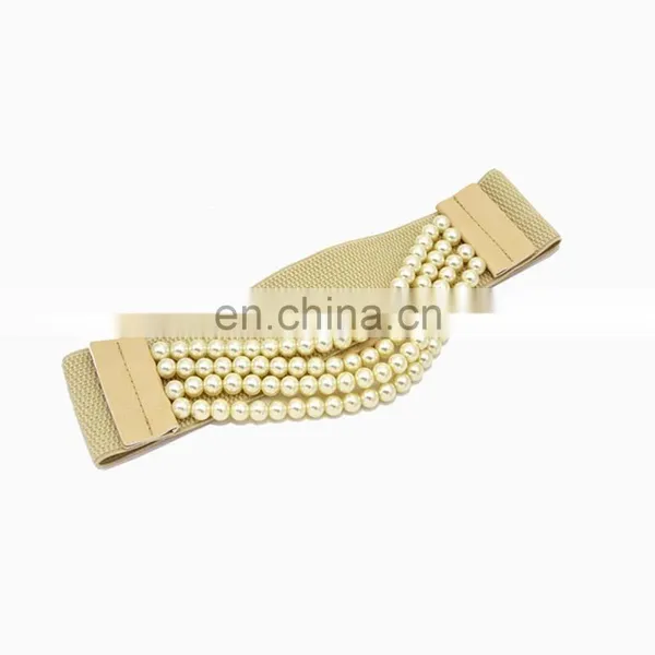 Yiwu Factory Wholesale Woman Ladies Fashion Elastic Corset Belt With Pearl photo-2