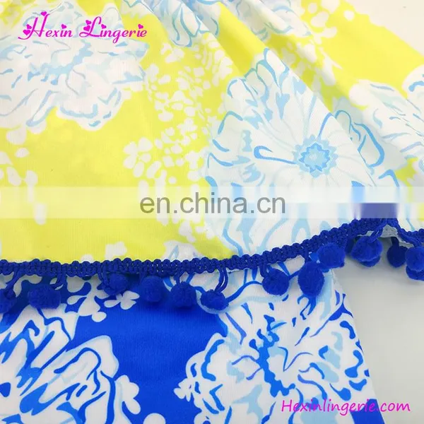 2017 Wholesale Swimwear Lady Summer Saxi Printing Bikini High Waist photo-4