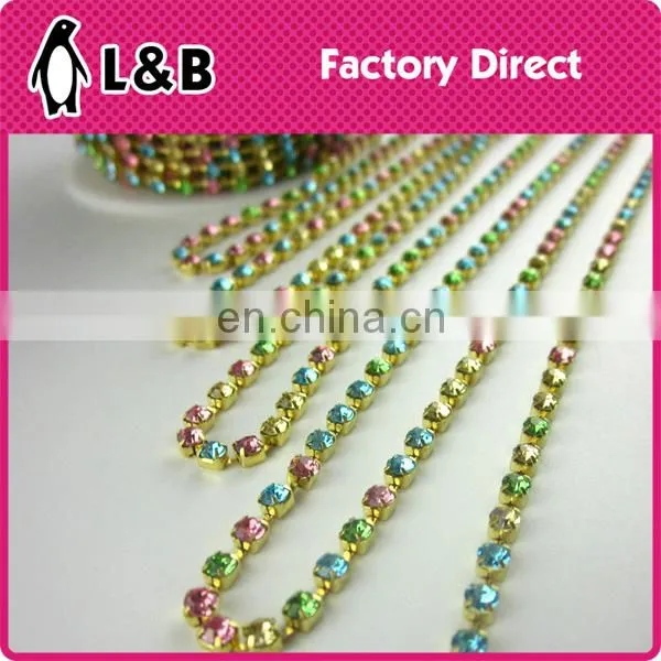 Wholesale Soldering SS12 Multi Color Rhinestone Cup Chain photo-3