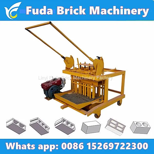 www.linyibrickmachine.com QM4-45 двигатель дизельный подвижный автомат для производства бетонных блоков яйцевидной формы