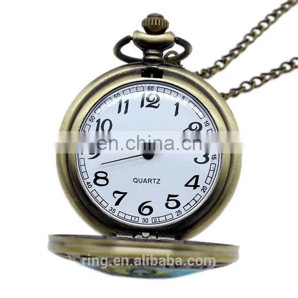 Hot Products to Sell Online Antique Glass Cover World Map Navigation Pocket Watch With Chain photo-3
