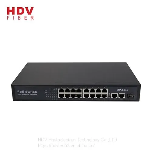 New Product 2GE Uplink+16FE POE Port +1*1000M SFP 100M 16 Ports POE Switch photo-2