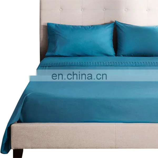 Bed Linen Homes Luxury Soft Surface Waterproof Adults Piece 100% Microfiber Solid Color Bed Sheets For Home photo-7