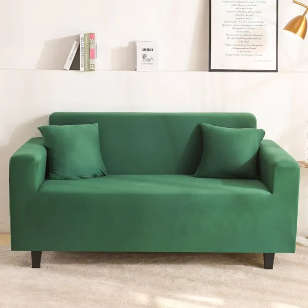 Black Brushed Elastic Stretch Sofa Cover Couch Cover Sofa Slipcovers photo-4