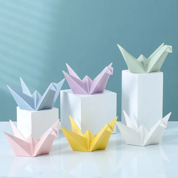 Different Size Multi-Color Paper Cranes Ceramic Decoration Nordic Style For Bedroom,Home Decor photo-2