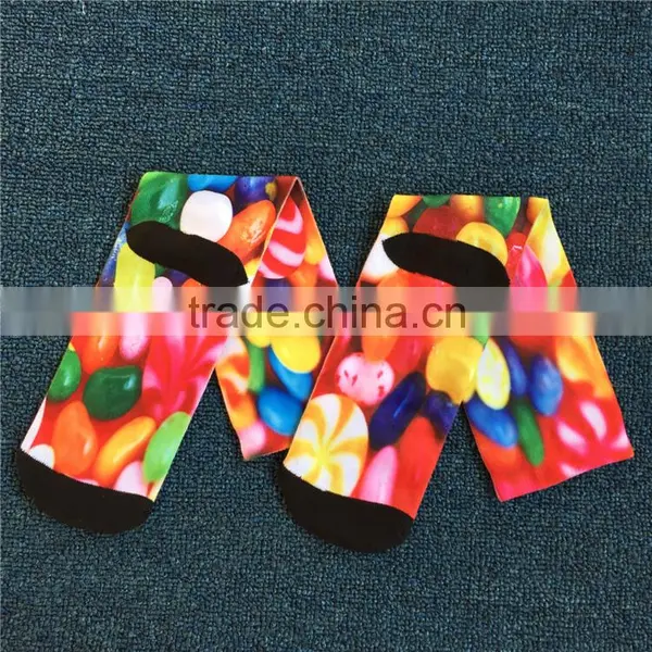 Custom High Quality 100% Cotton Longth 3d Print Socks,custom Knit Socks
