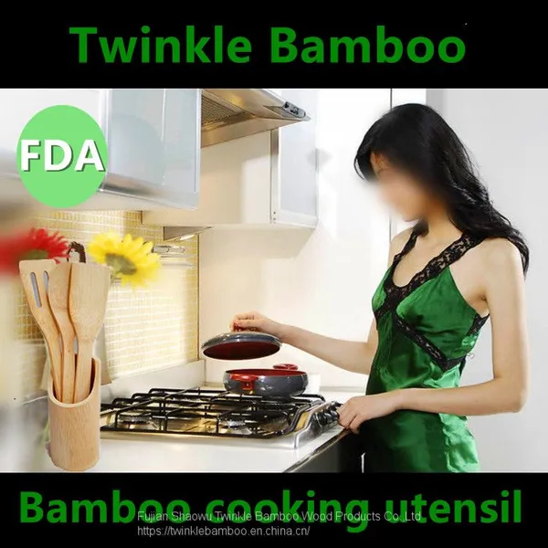 Wholesale Bamboo Cooking Spatula Set/Bamboo Kitchen Utensil Set/kitchenware