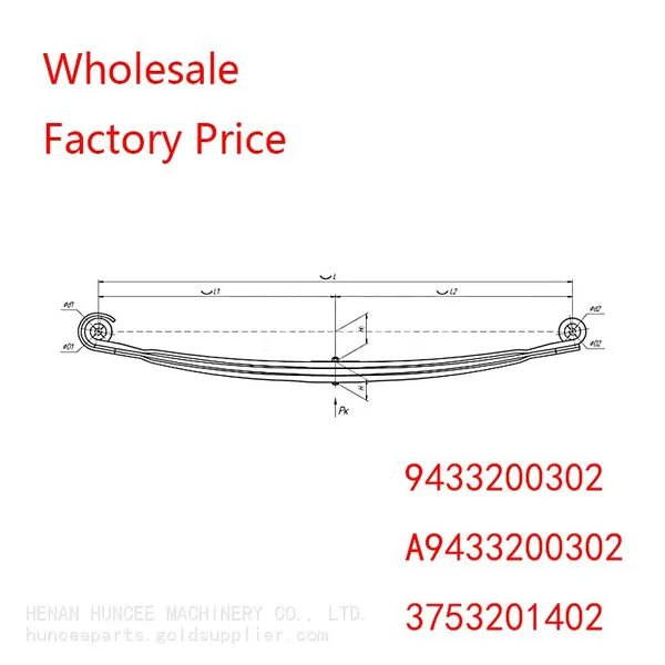 9433200302, 3753201402, A9433200302 For MERCEDES ACTROS Front Leaf Spring Wholesale photo-4