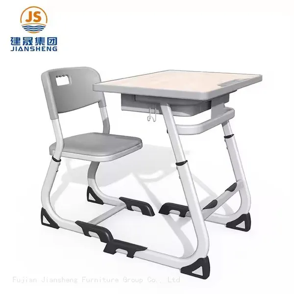 JS School Furniture Height Adjustable Classroom Desk and Chair for Primary School photo-3