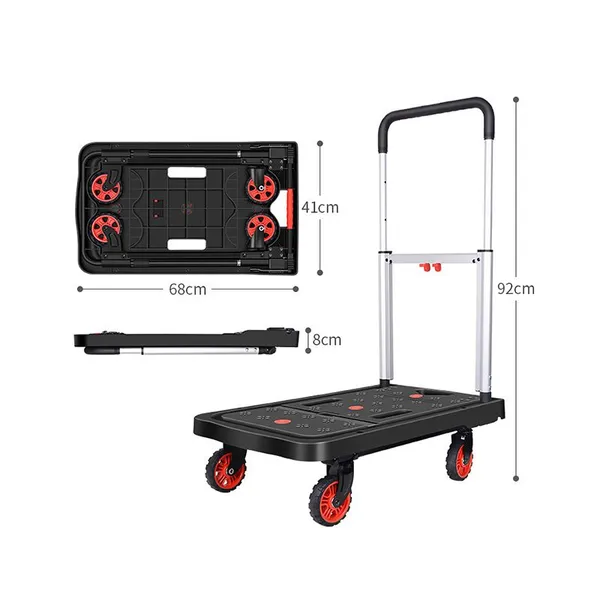 Functional Collapsible Carts Mobile Folding Platform Trolley photo-2