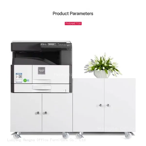 HN-LW9 Steel Machine Cabinet with Lockable Wheels, Heavy Duty Metal Printer Stand for Multifunction Laser Printer Support for Professional Agency