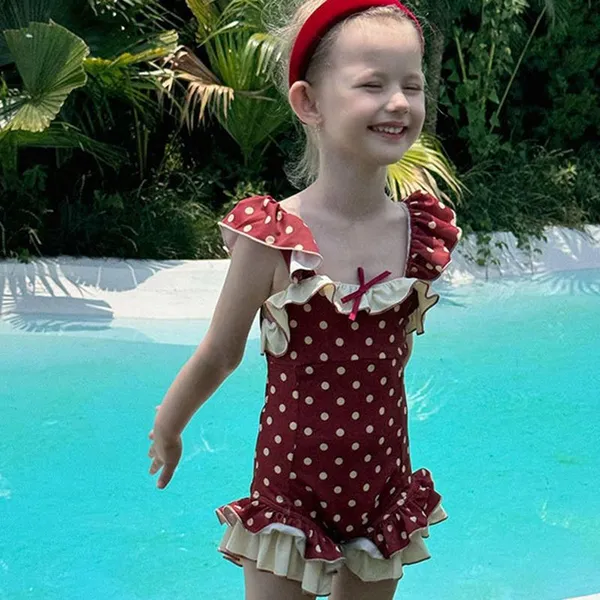 Summer Children's New Girls Swimsuit One-Piece Beach Vacation Swimsuit Sweet Little Girl Quick-Drying Swimwear photo-4