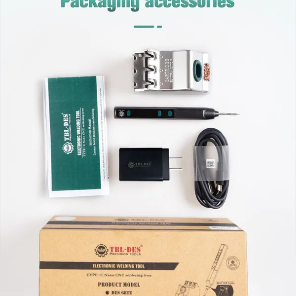 DES 68TE/68TF/68TH TYPE-C USB Protable Nano CNC High Precision ESD Safe Soldering Iron LED Display, Fast Heating, Auto Sleep, Auto Shut off photo-5