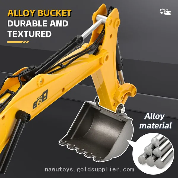 15 Channel 2.4G Remote Control Excavator Music Lighting RC Truck Toys photo-4