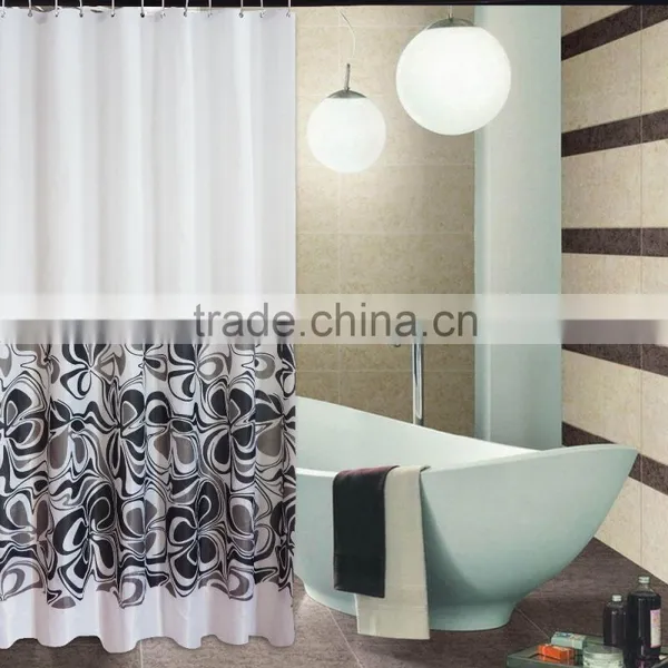 Polyester Chinese Knot Printed Waterproof Shower Curtain for Hotel Family photo-2