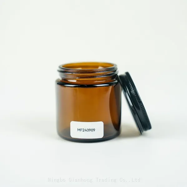 Wholesale Empty Amber Glass Candle Jars Car Diffuser Bottle Candle Holder With Aluminum Lid photo-3