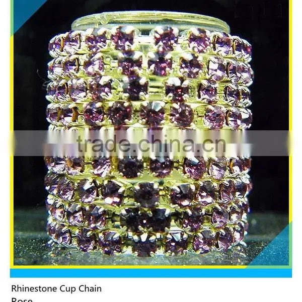 10 Yards Roll Rhinestone Brass Cup Chain