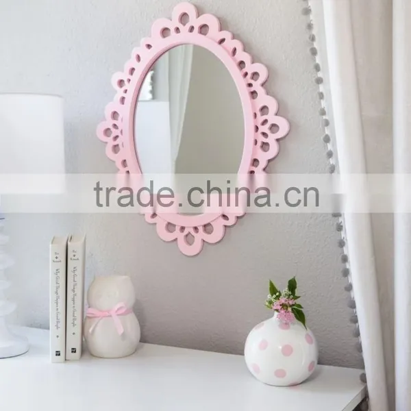 Oval Wall Mirror - Highly Decorative Wall Accessories - Use it for Bedroom and Bathroom Wall, or as a Princess Mirror for Girl's photo-2